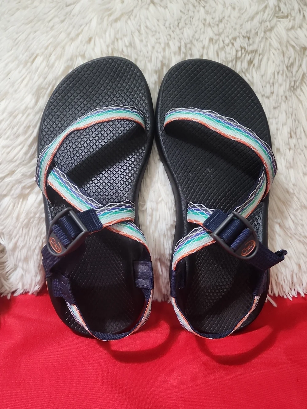 Chaco Women's Black Sandals with Multicolor Straps
